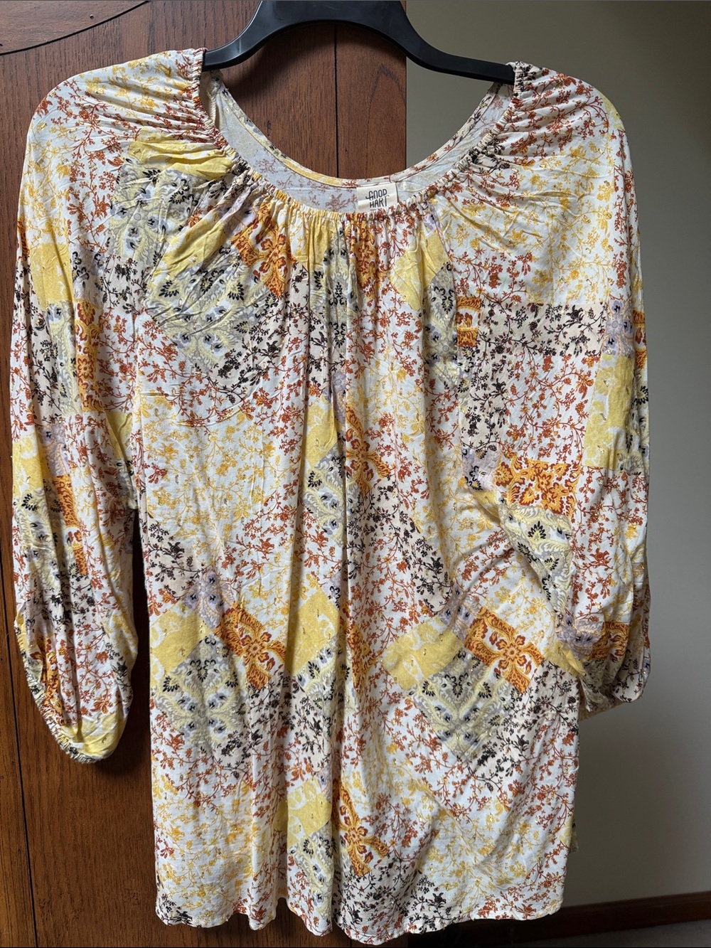 Matilda Jane Good Hart Yellow Cream Patchwork Floral Tunic
